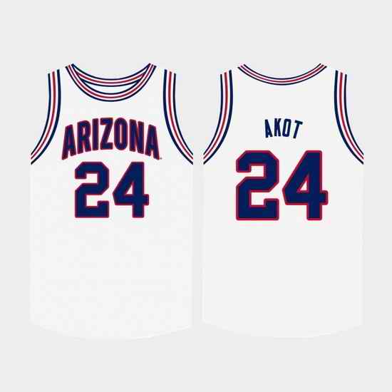 Men Arizona Wildcats Emmanuel Akot White College Basketball Jersey